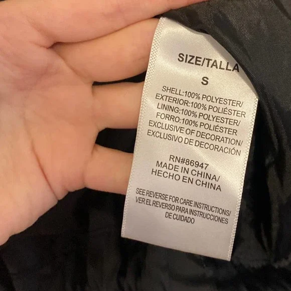 Polaroid Black Full Zip Windbreaker Full Zip Hooded Jacket Size Small - Picture 7 of 8